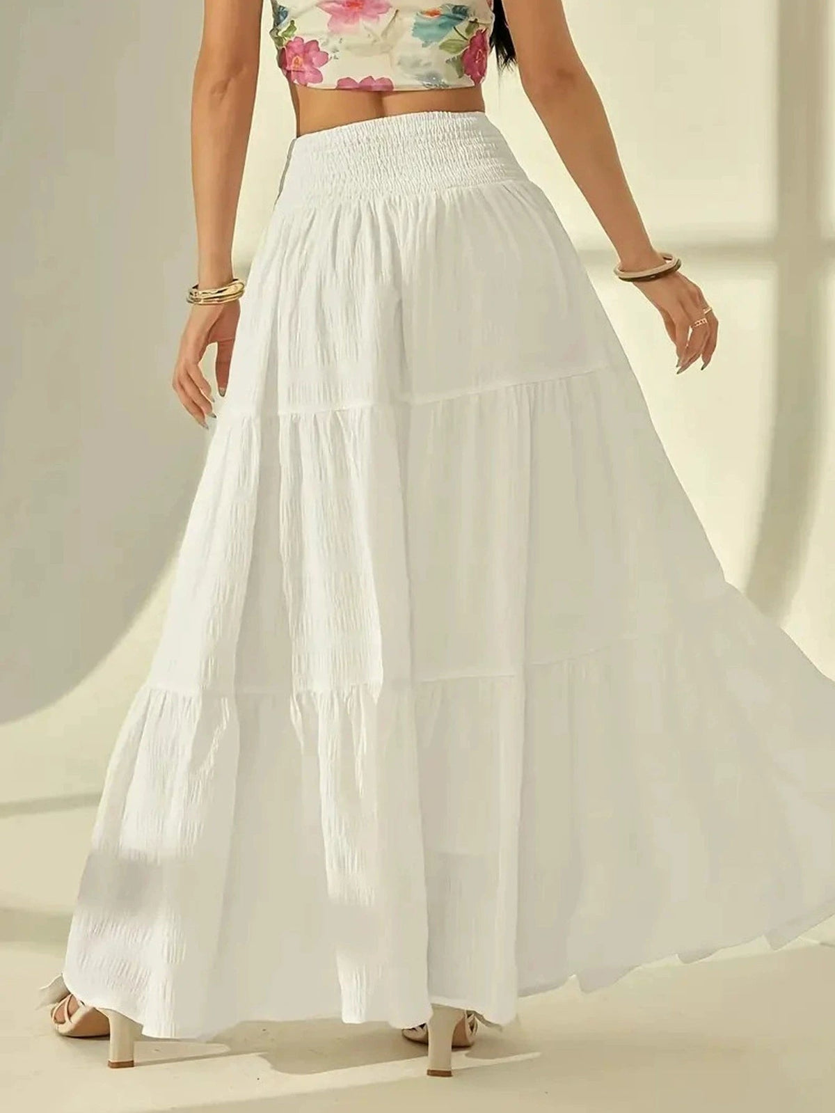 Celeste gelaagde maxi-rok