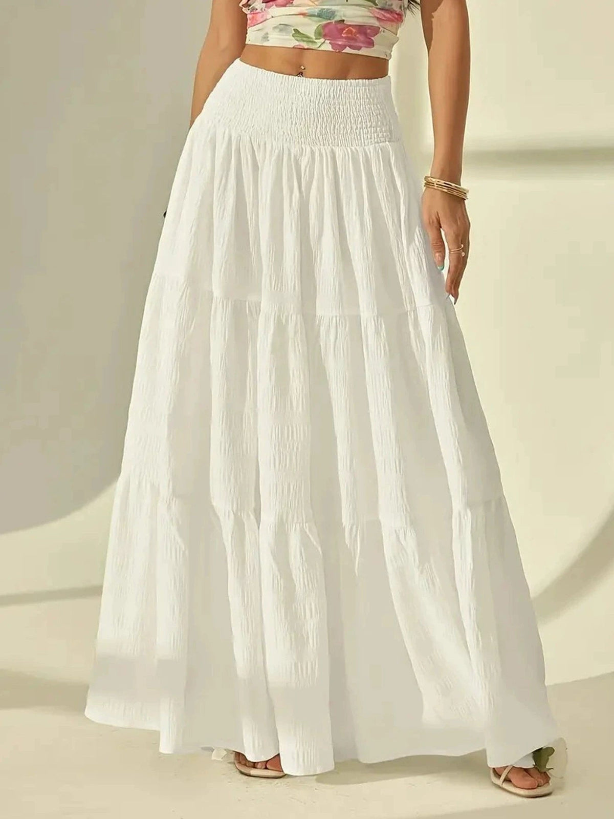 Celeste gelaagde maxi-rok