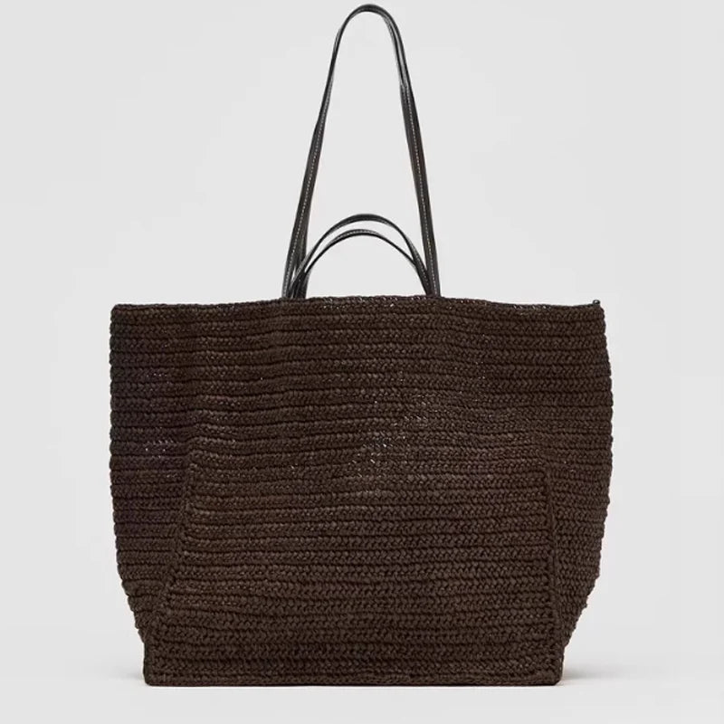Celeste gevlochten strooien shopper