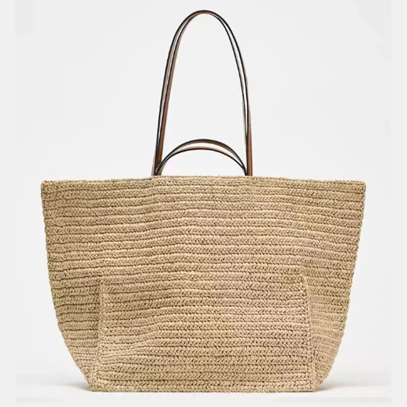 Celeste gevlochten strooien shopper