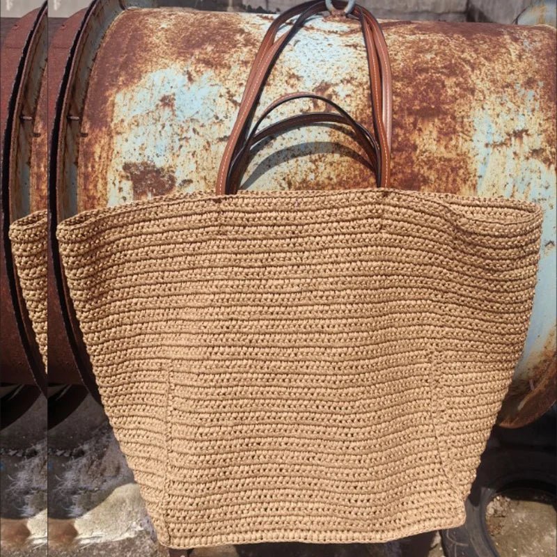 Celeste gevlochten strooien shopper