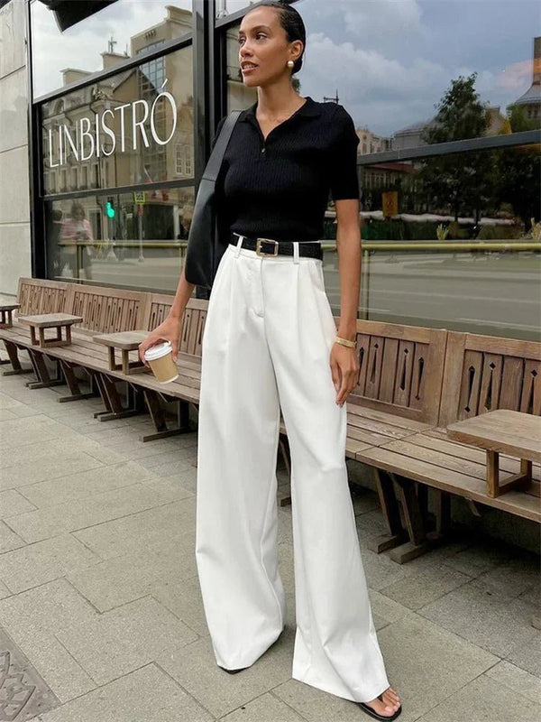 Celia-broek met hoge taille en wijde pijpen