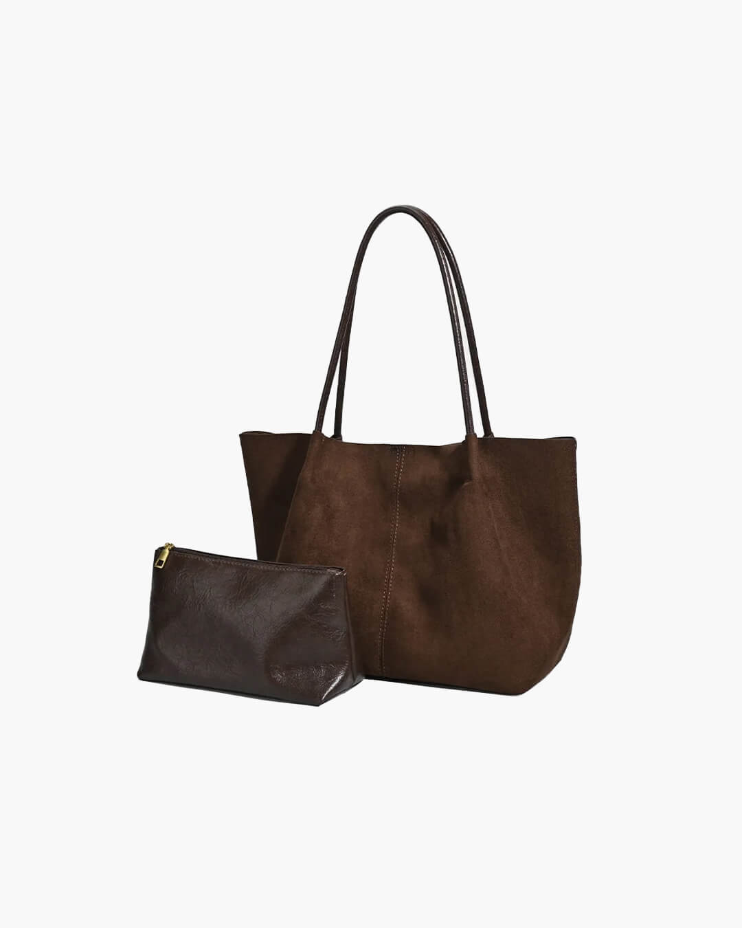 Suède shopper met etui van Cheska