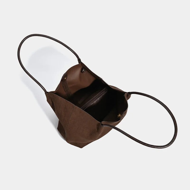 Suède shopper met etui van Cheska