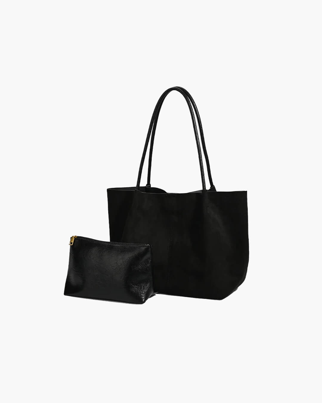 Suède shopper met etui van Cheska