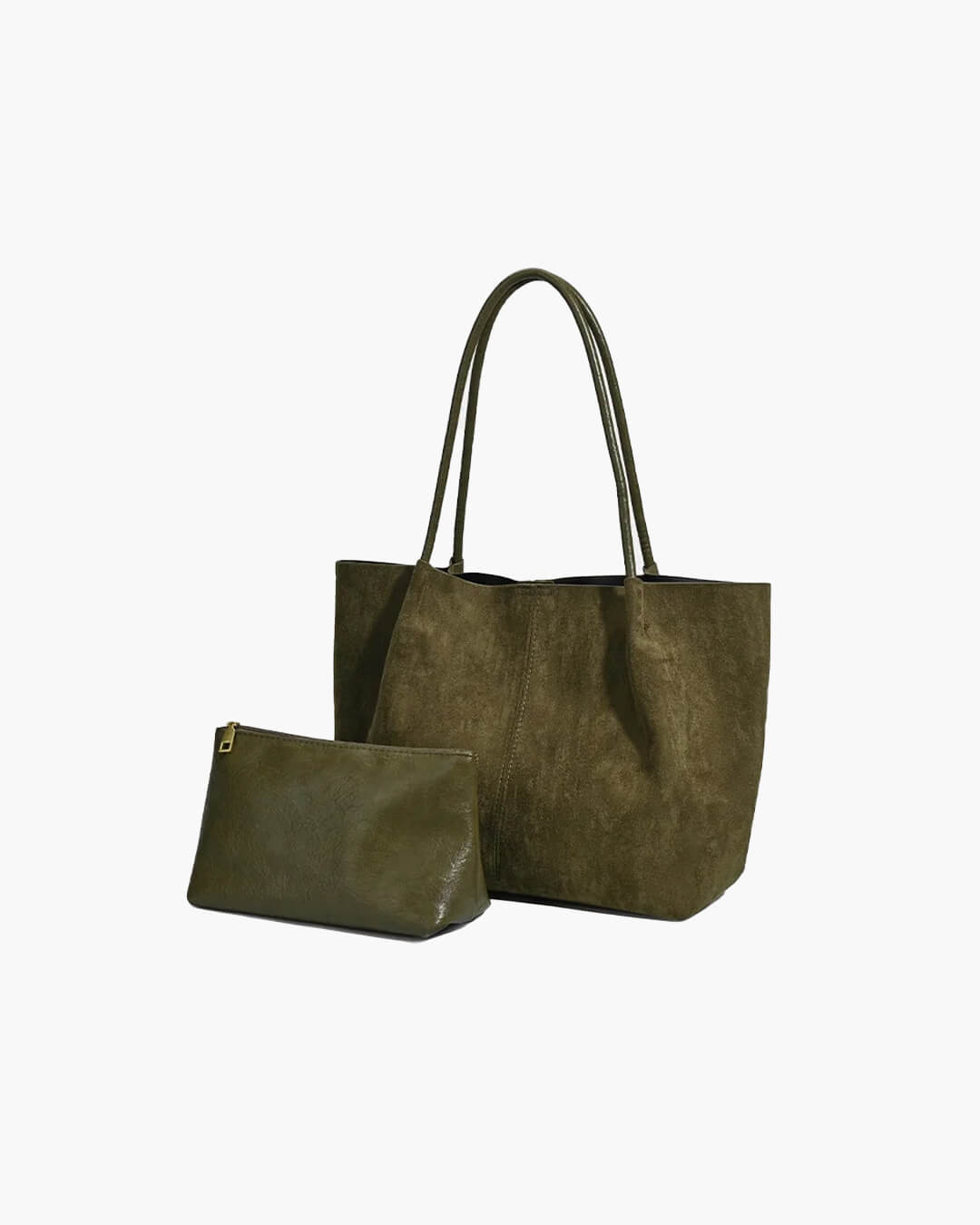 Suède shopper met etui van Cheska