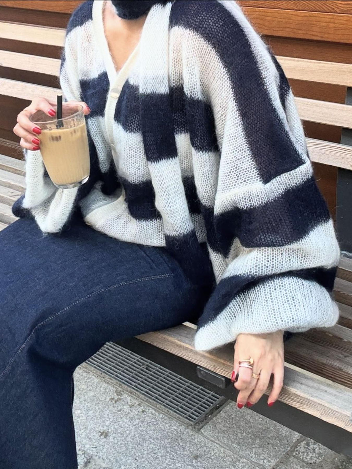 Christel losvallend gestreept vest