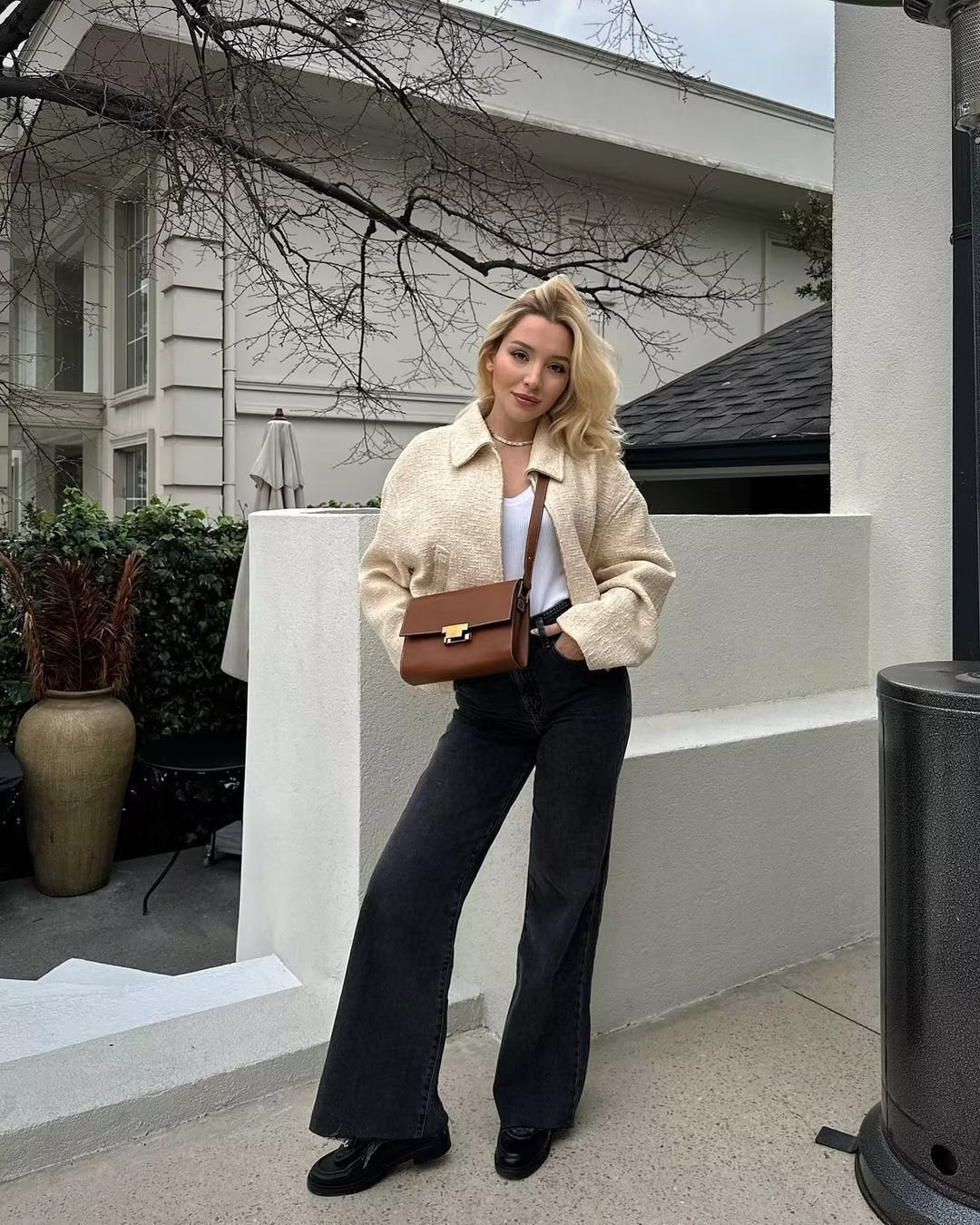 Ciara boucléjas met kraag