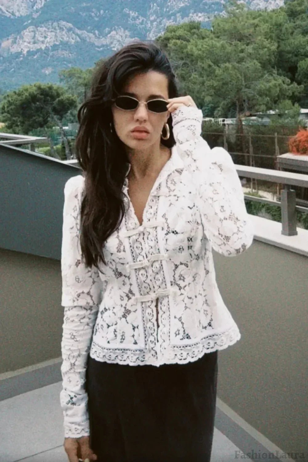 Claire elegante kanten blouse