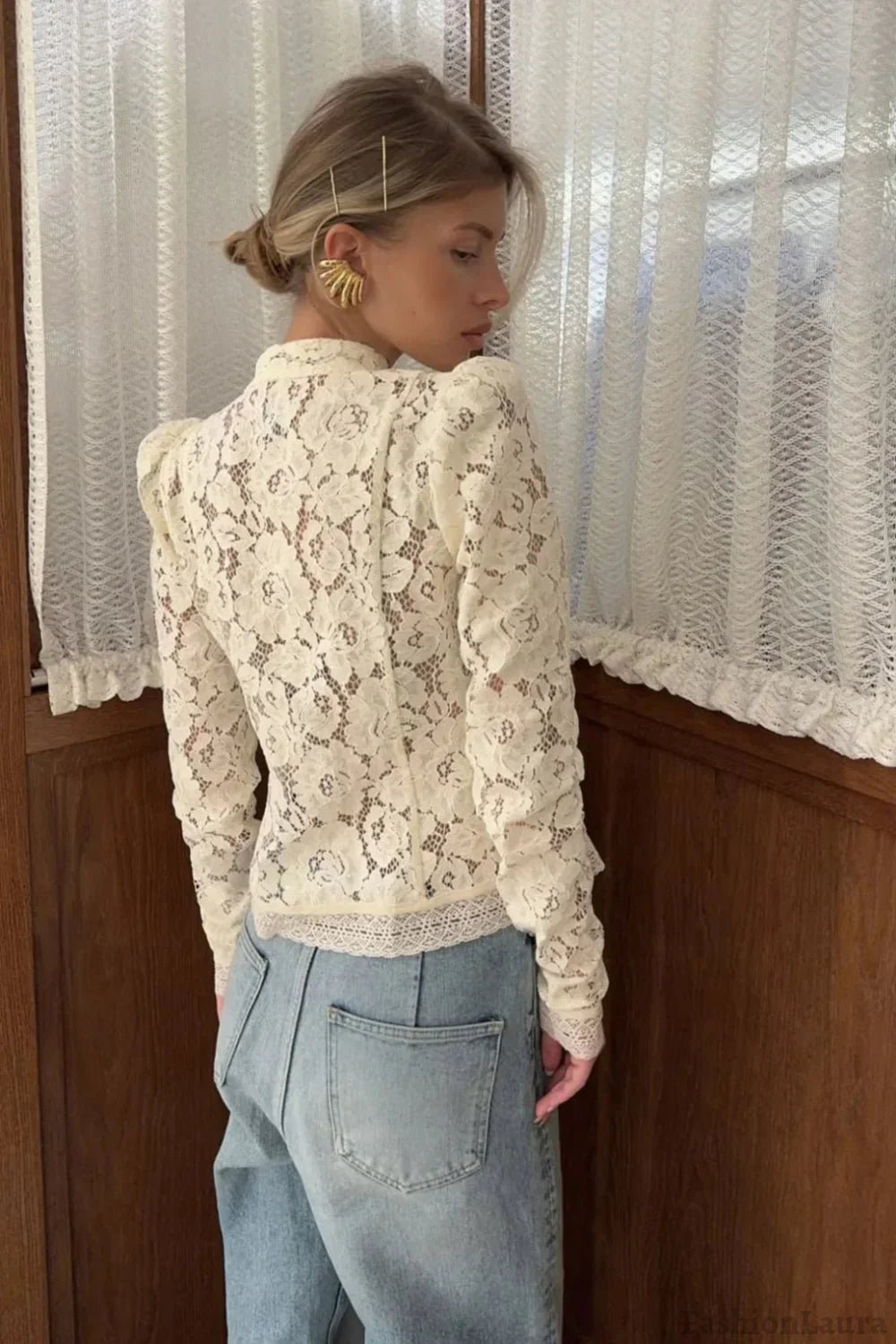 Claire elegante kanten blouse
