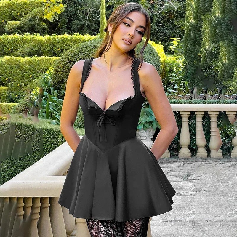 Clara retro mini-jurk met diepe halslijn