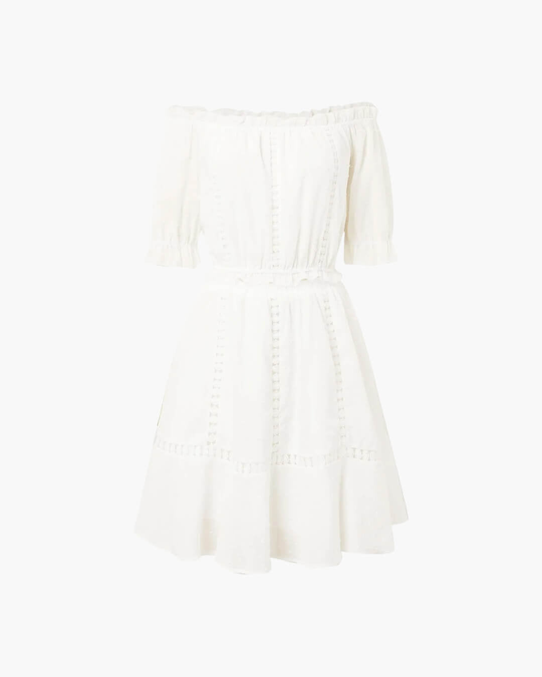 Connie-set met crop top en rok met Swiss dot-volants