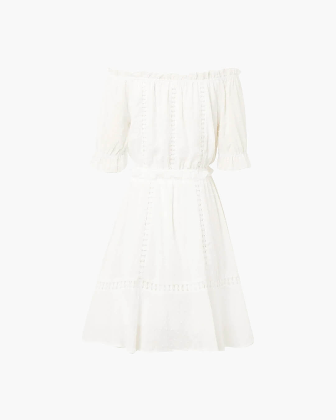 Connie-set met crop top en rok met Swiss dot-volants