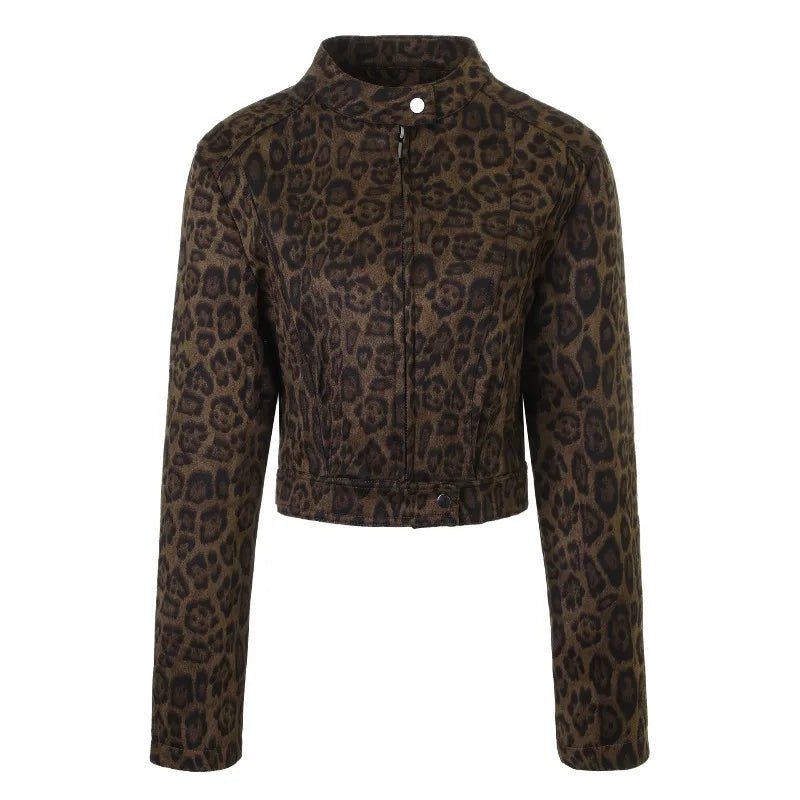 Coral kort jasje met luipaardprint