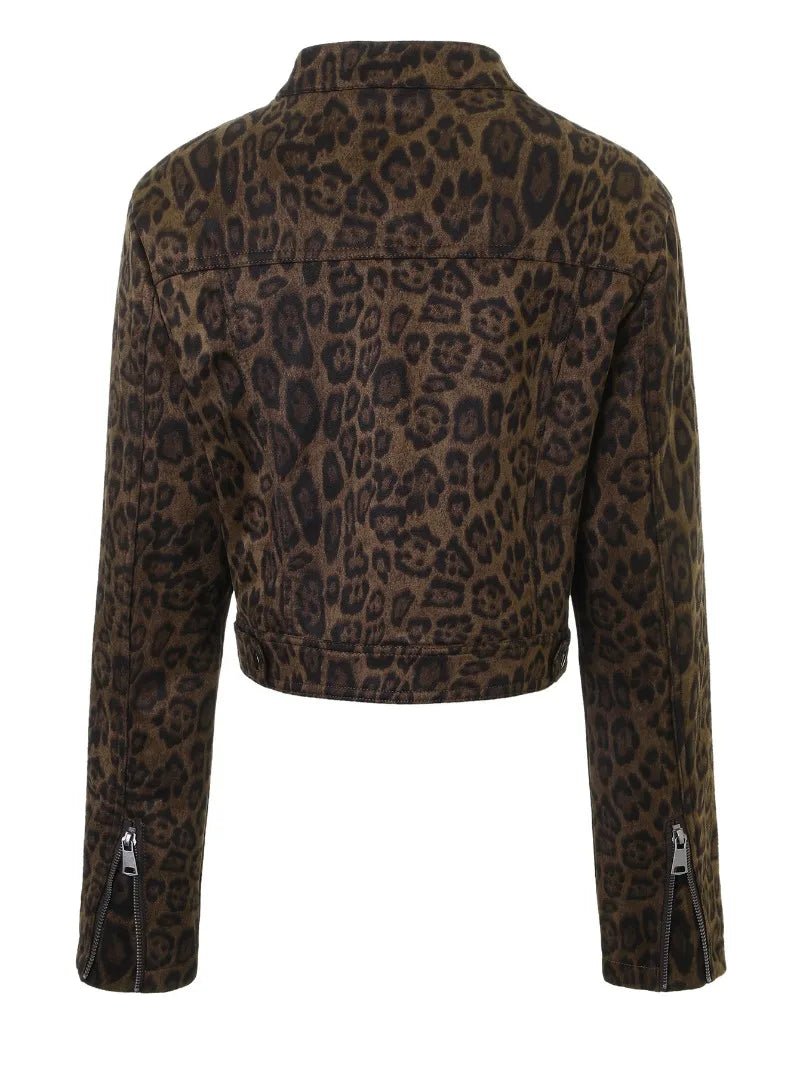 Coral kort jasje met luipaardprint