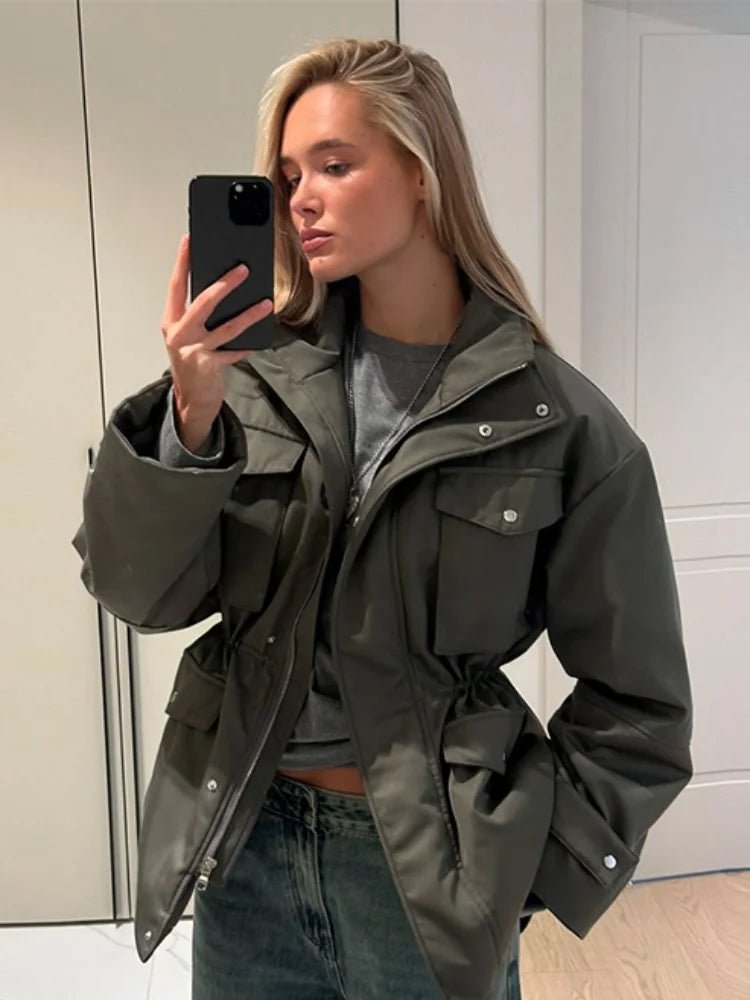 Cressida Utilityjack met elastische taille