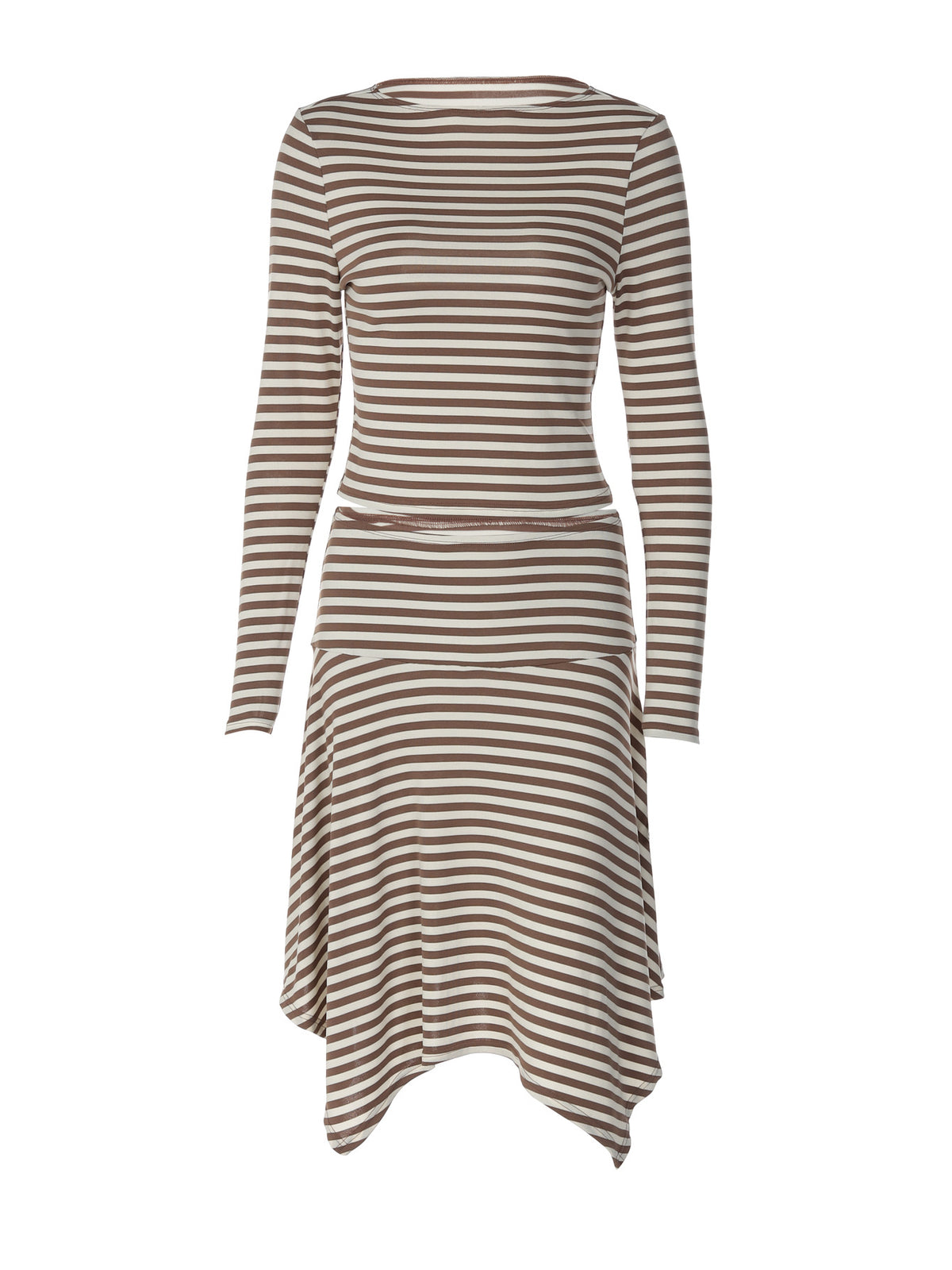 Lenna gestreepte gebreide set met rok