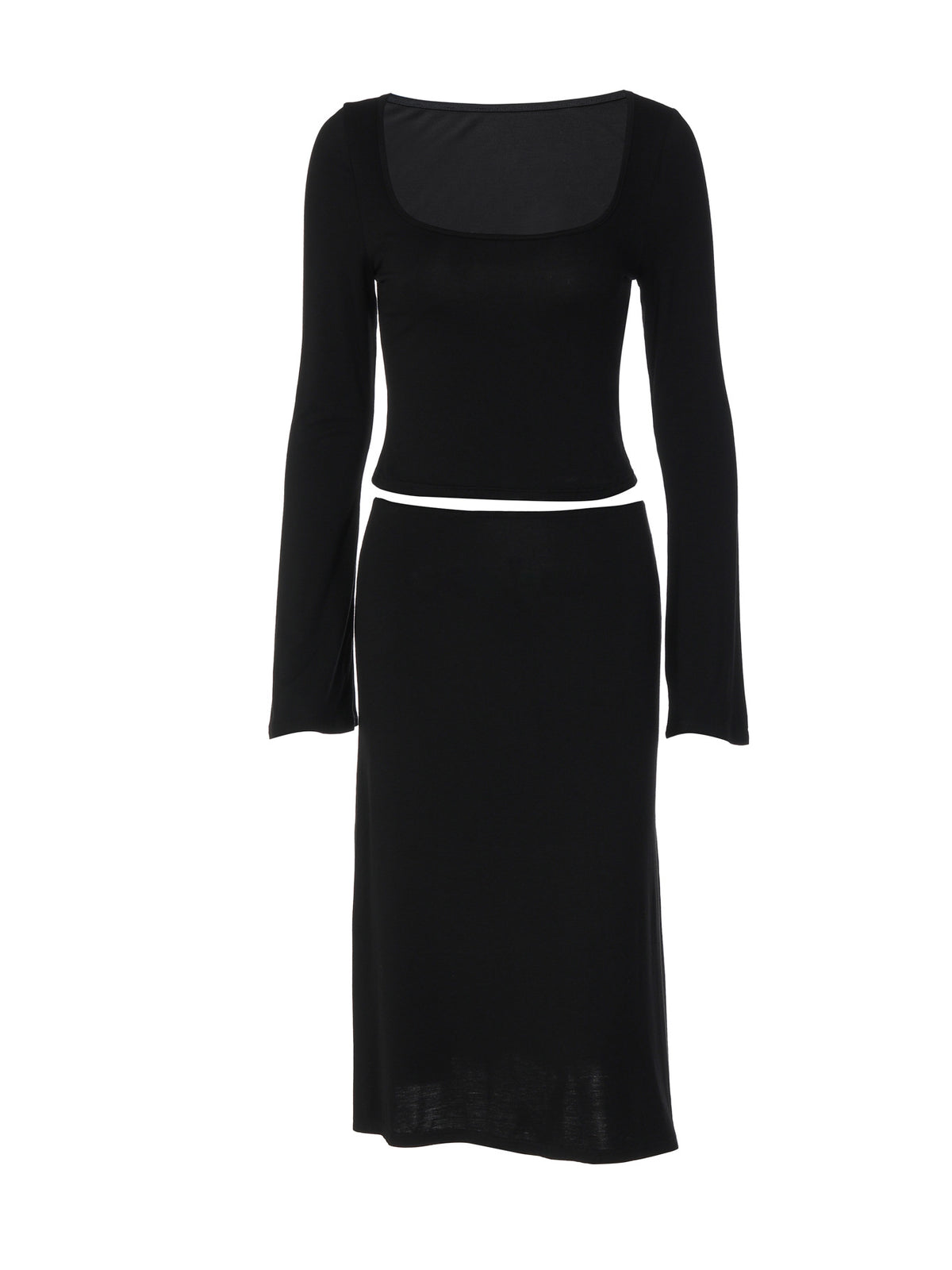 Kaia set van top met diepe ronde hals en rok