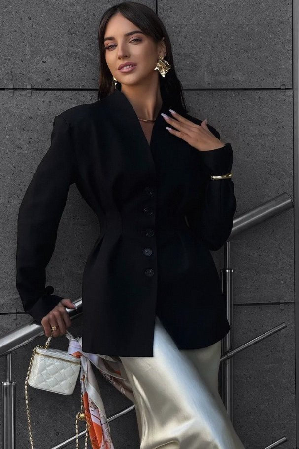 Daniela getailleerde kraagloze blazer