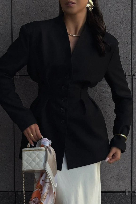 Daniela getailleerde kraagloze blazer