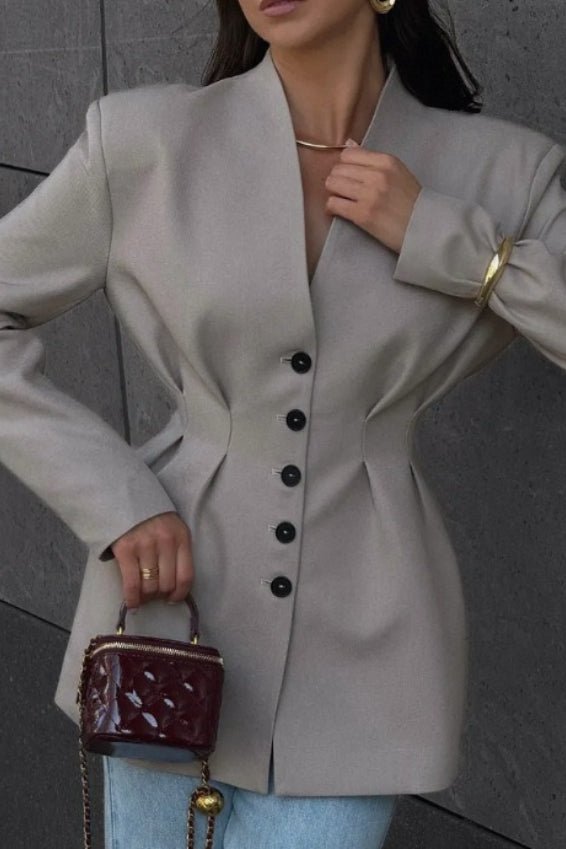 Daniela getailleerde kraagloze blazer