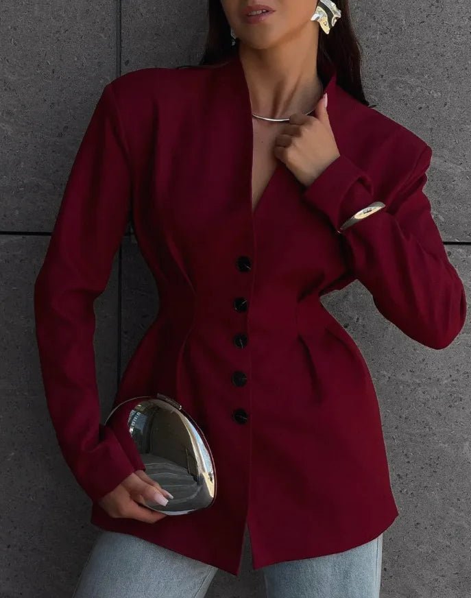 Daniela getailleerde kraagloze blazer