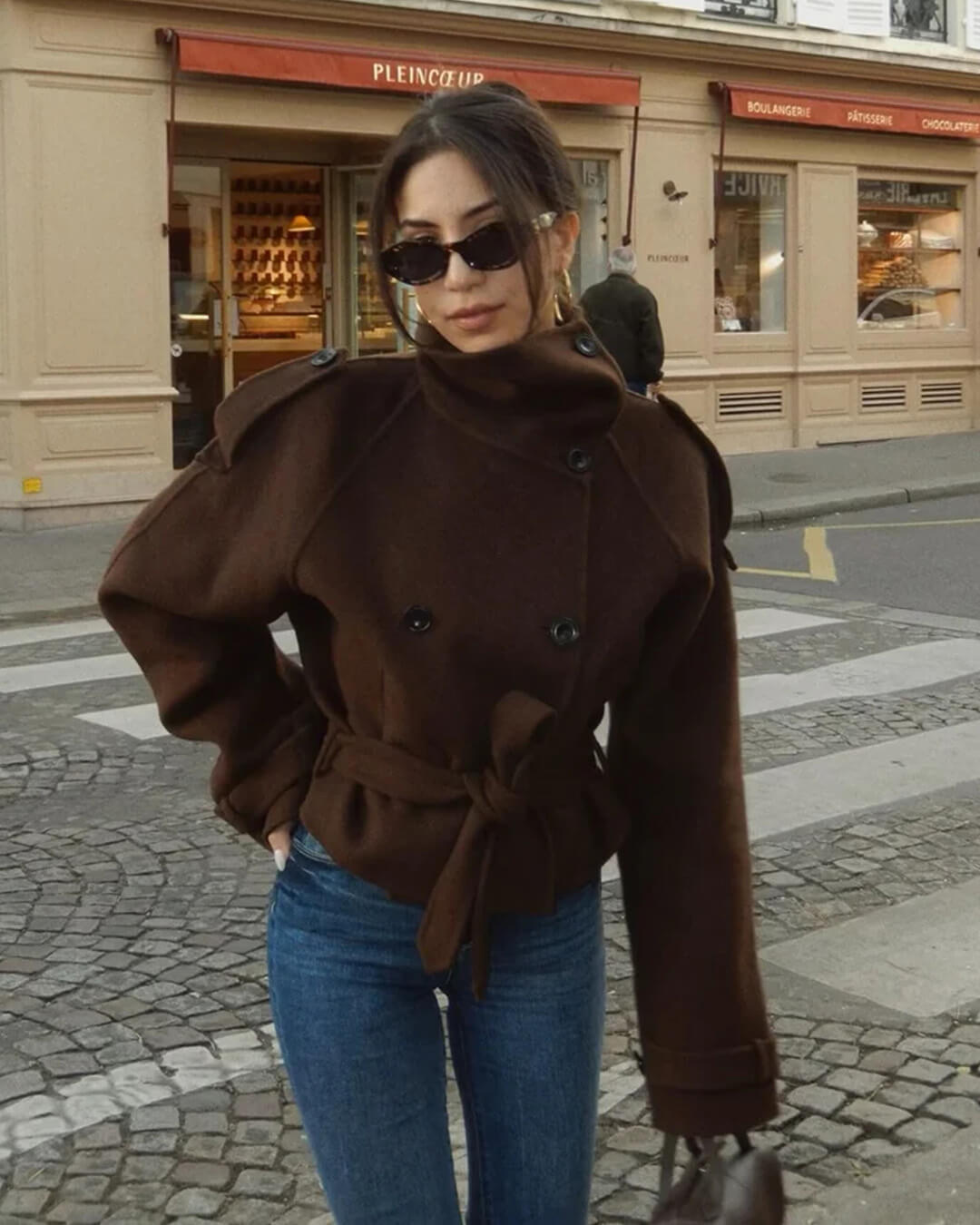 Debbie korte trenchcoat met opstaande kraag