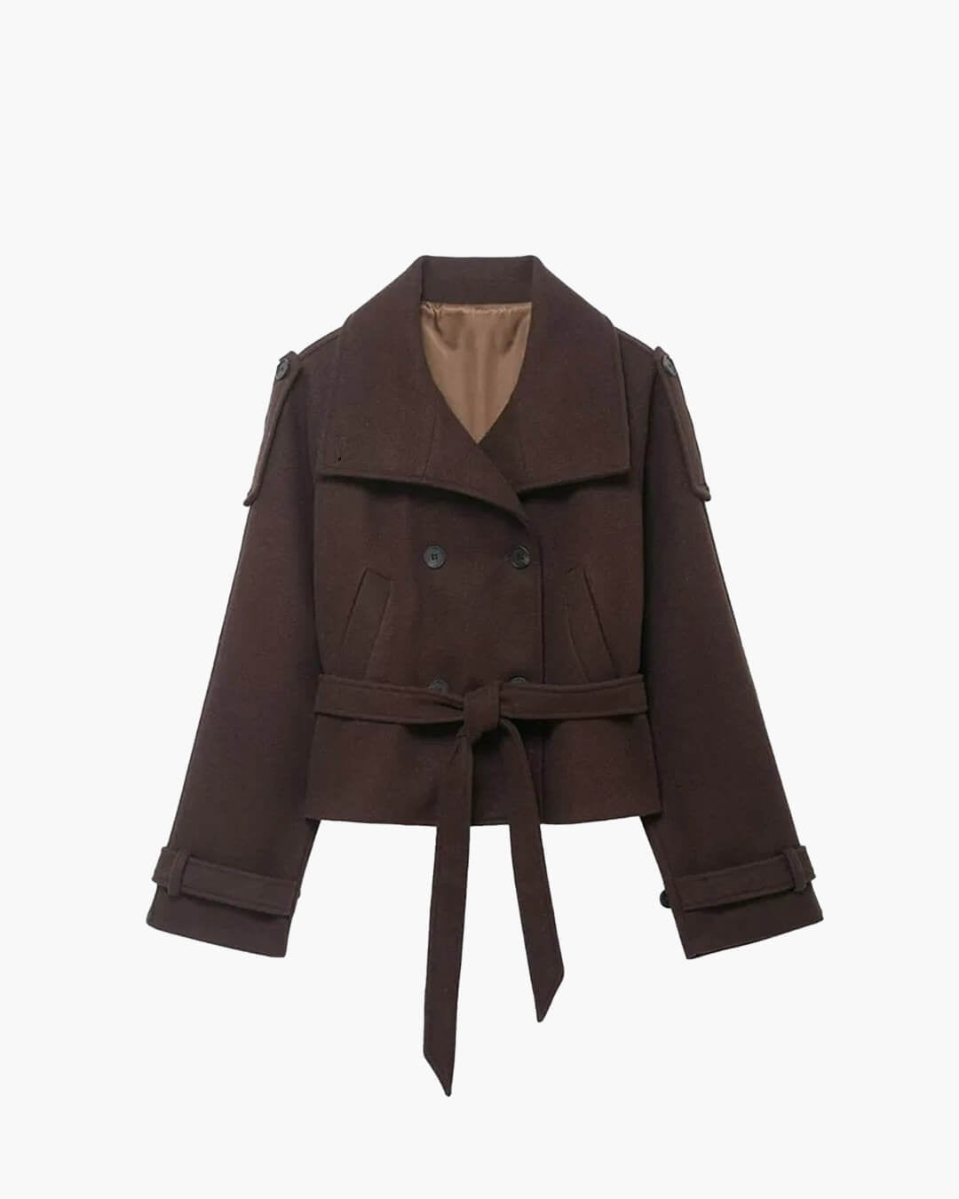 Debbie korte trenchcoat met opstaande kraag