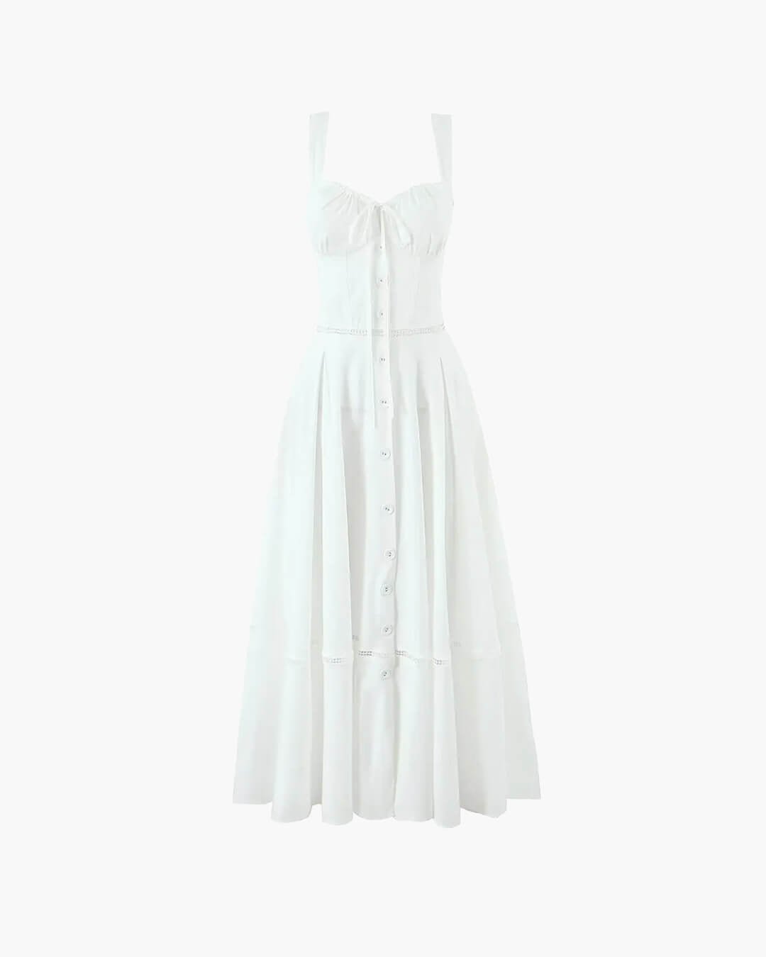 Dina mouwloze midi-jurk met hartvormige hals