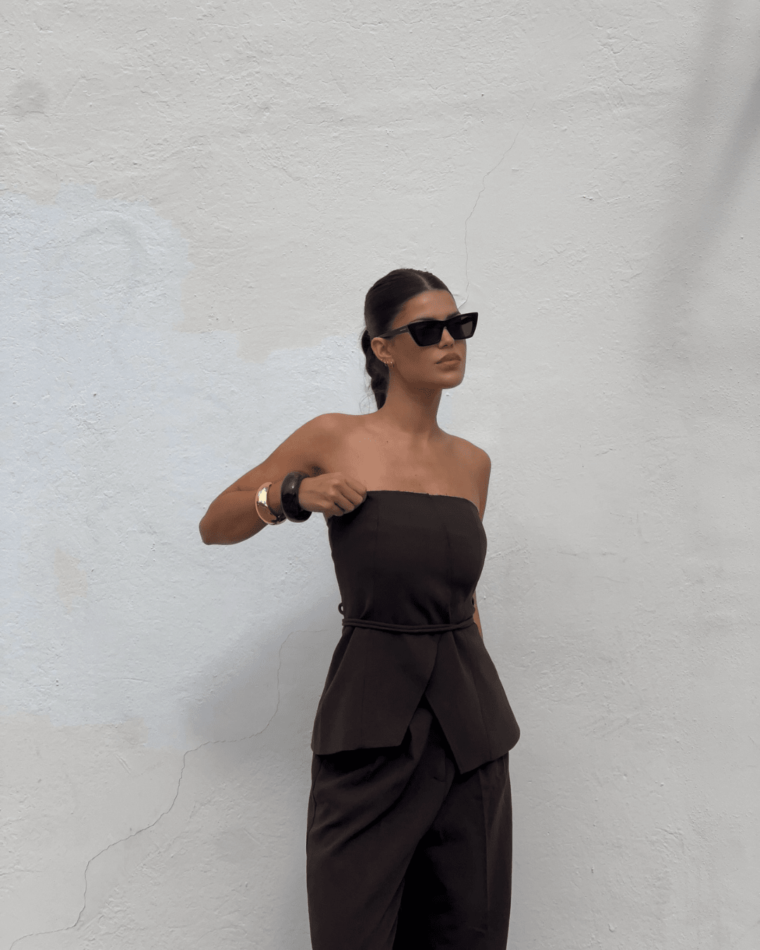 Donna strapless tweedelige set