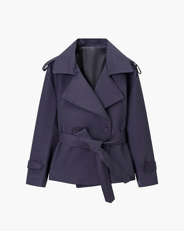 Dorothy korte trenchcoat met vetersluiting