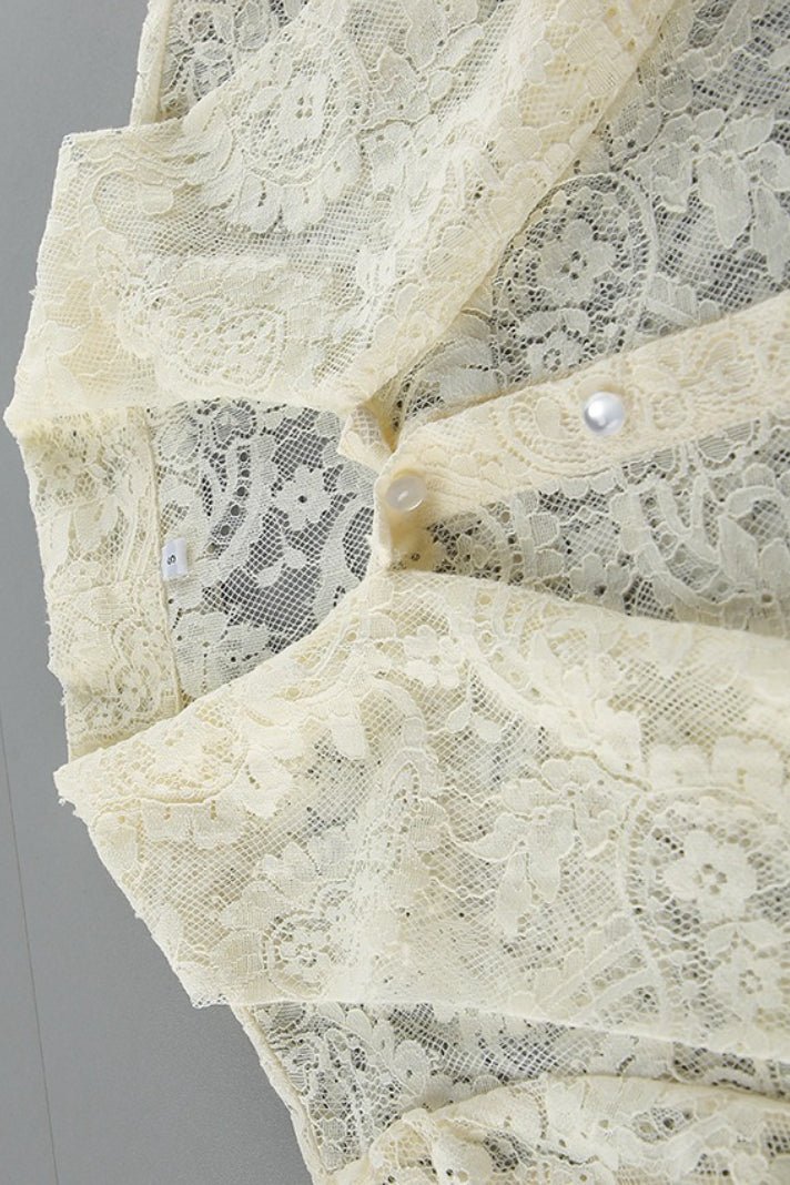 Dunja transparante kanten blouse met strik