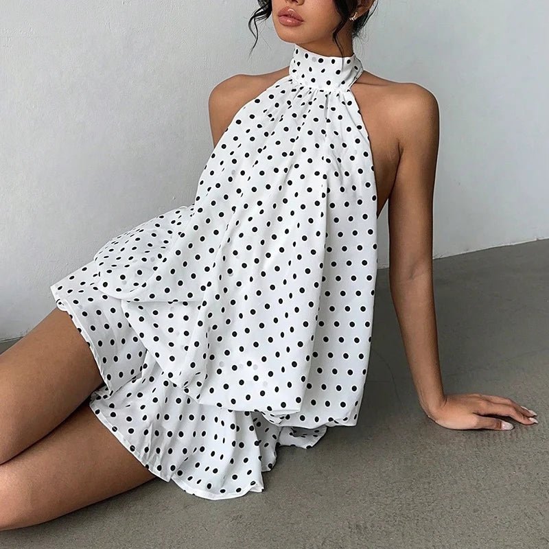Eden mini-jurk met halternek en blote rug