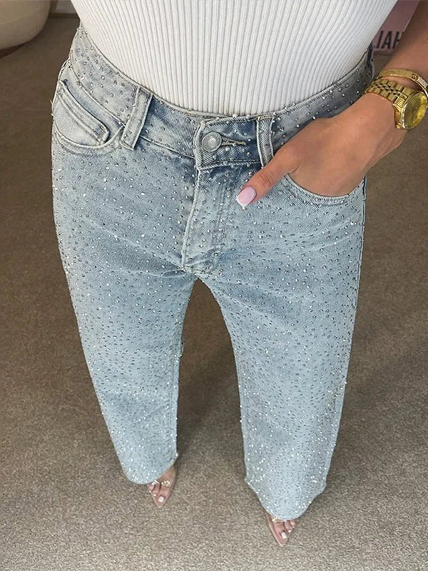 Eliana jeans met wijde pijpen en strass