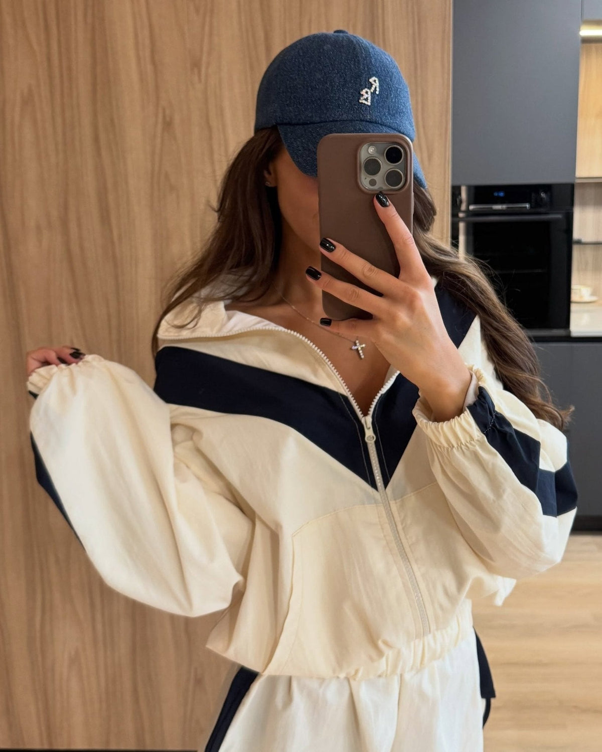 Ellen Chevron Windbreaker Shorts Set