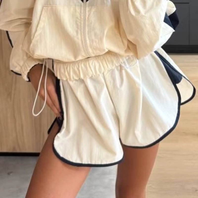 Ellen Chevron Windbreaker Shorts Set