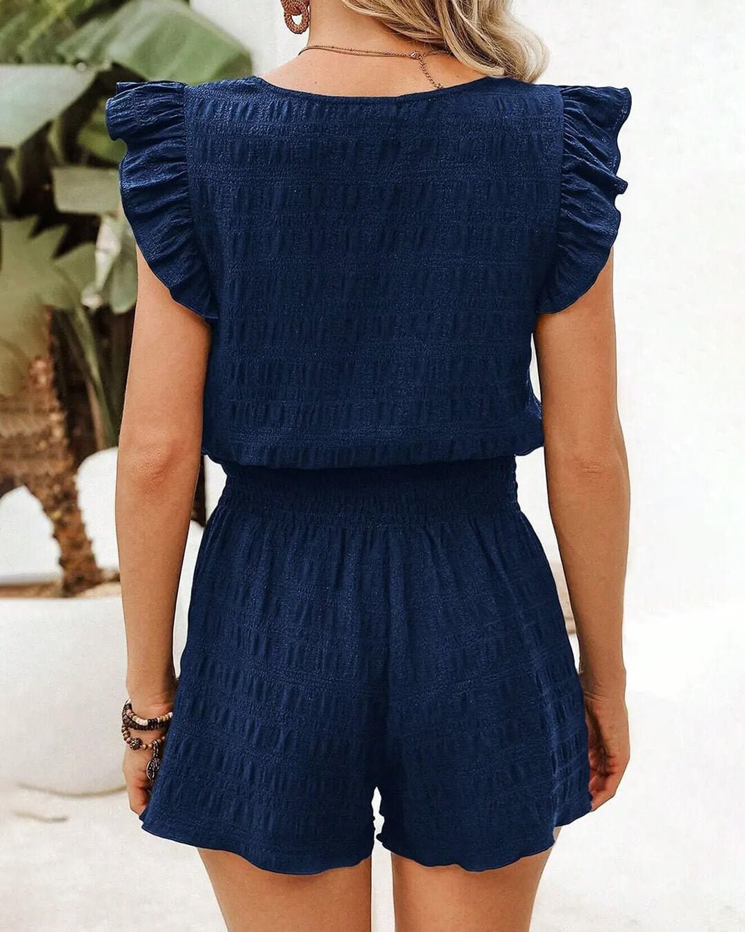 Emily set met blouse en short met textuur