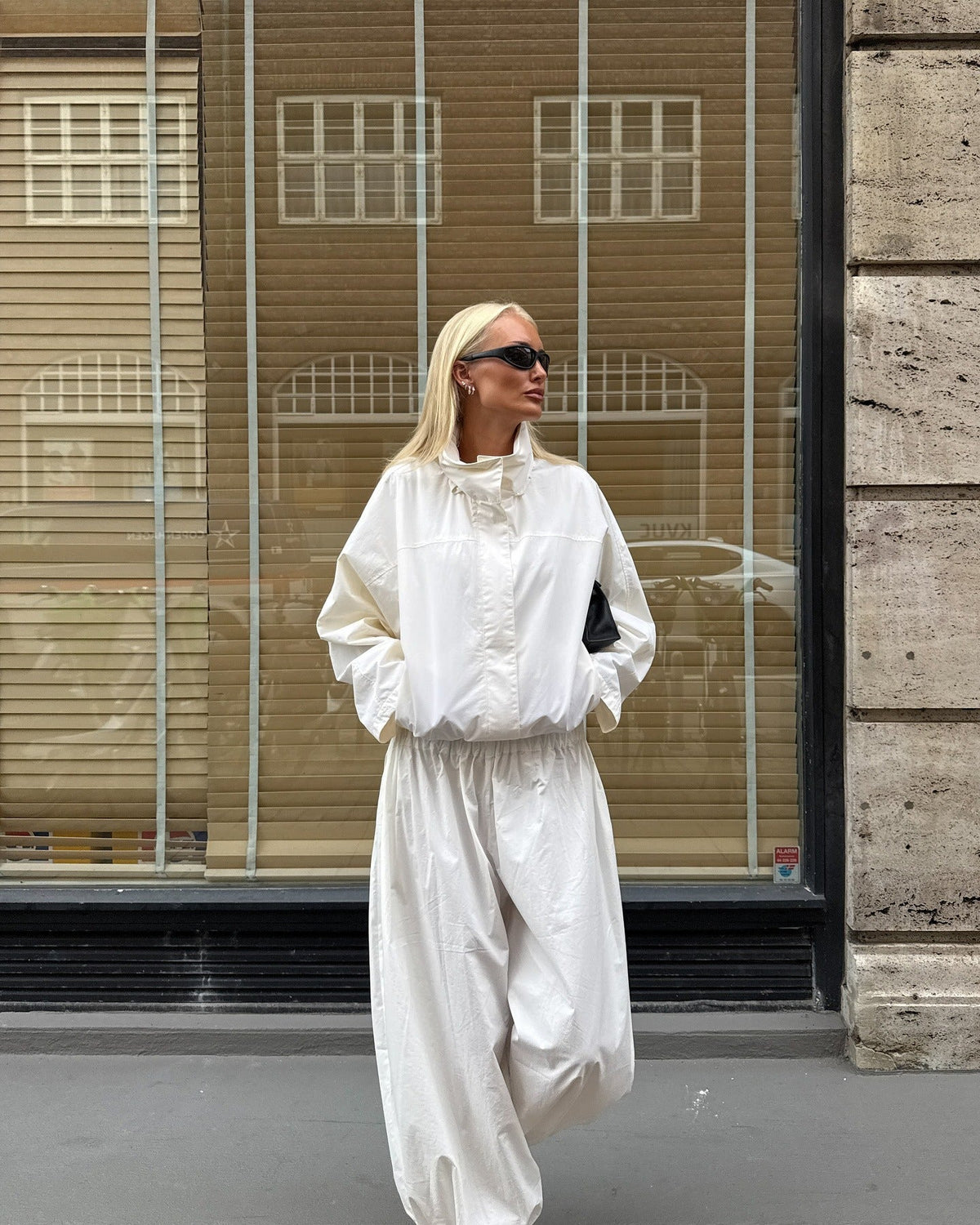Erica tricot windbreaker met funnelneck