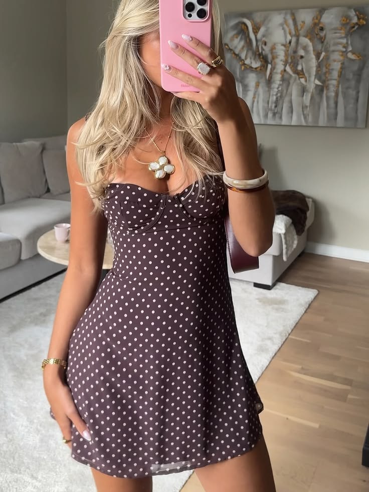 Eva mesh-minijurk met stippen