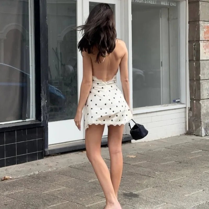 Fiona kanten mini-jurk met open rug