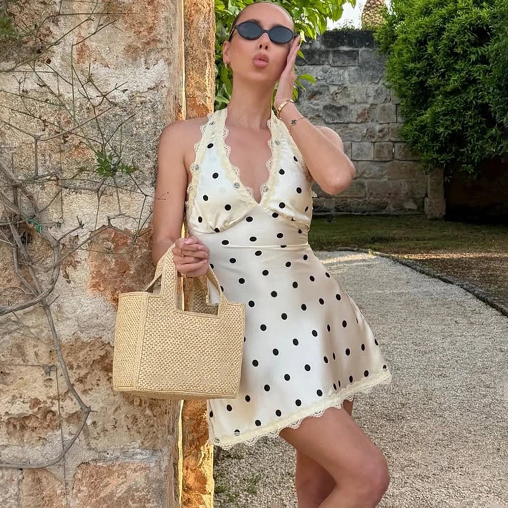 Fiona kanten mini-jurk met open rug