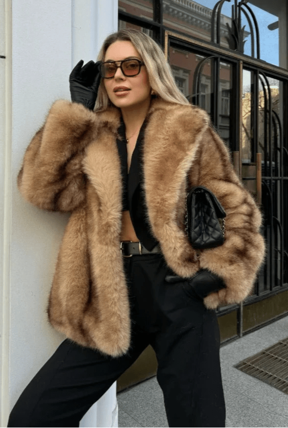 Fiona-jas van imitatiebont