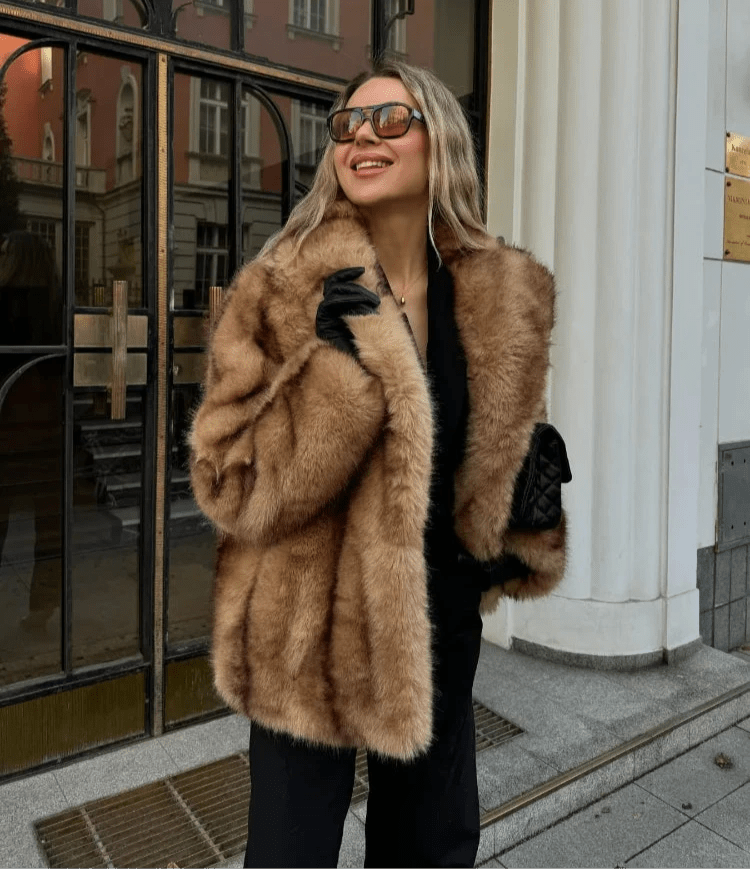 Fiona-jas van imitatiebont