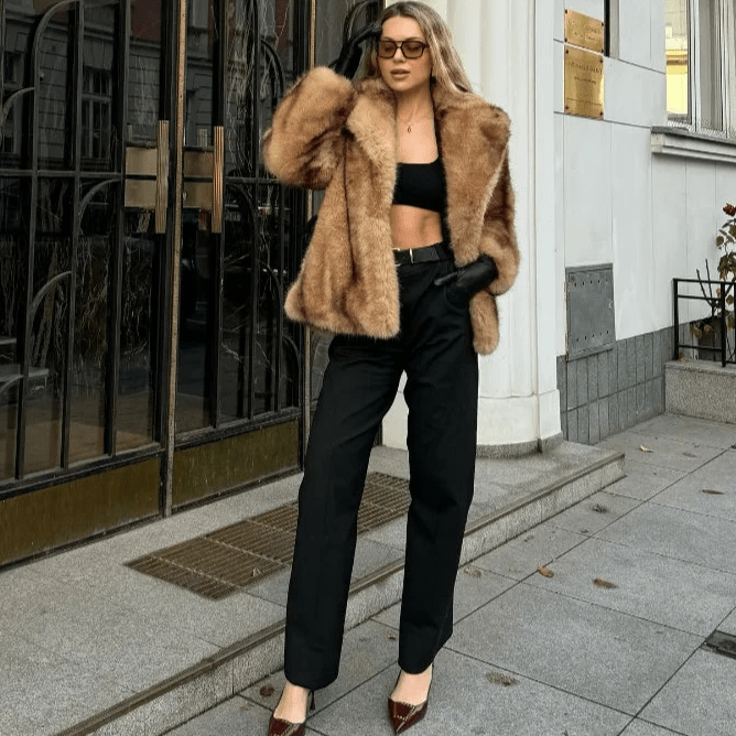 Fiona-jas van imitatiebont