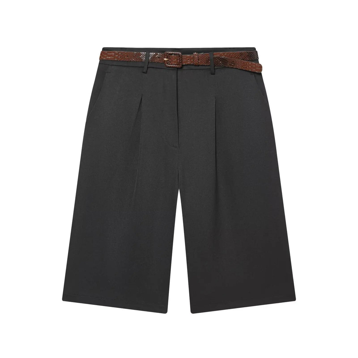 Florentine bermudashort met hoge taille en riem