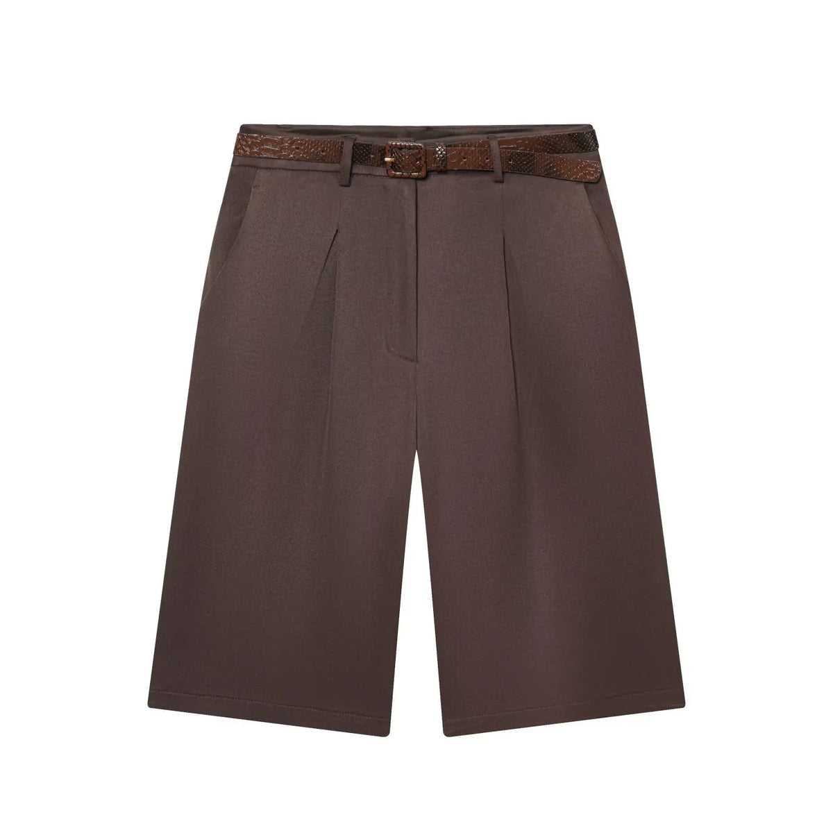 Florentine bermudashort met hoge taille en riem