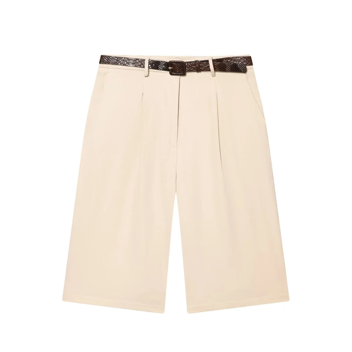 Florentine bermudashort met hoge taille en riem