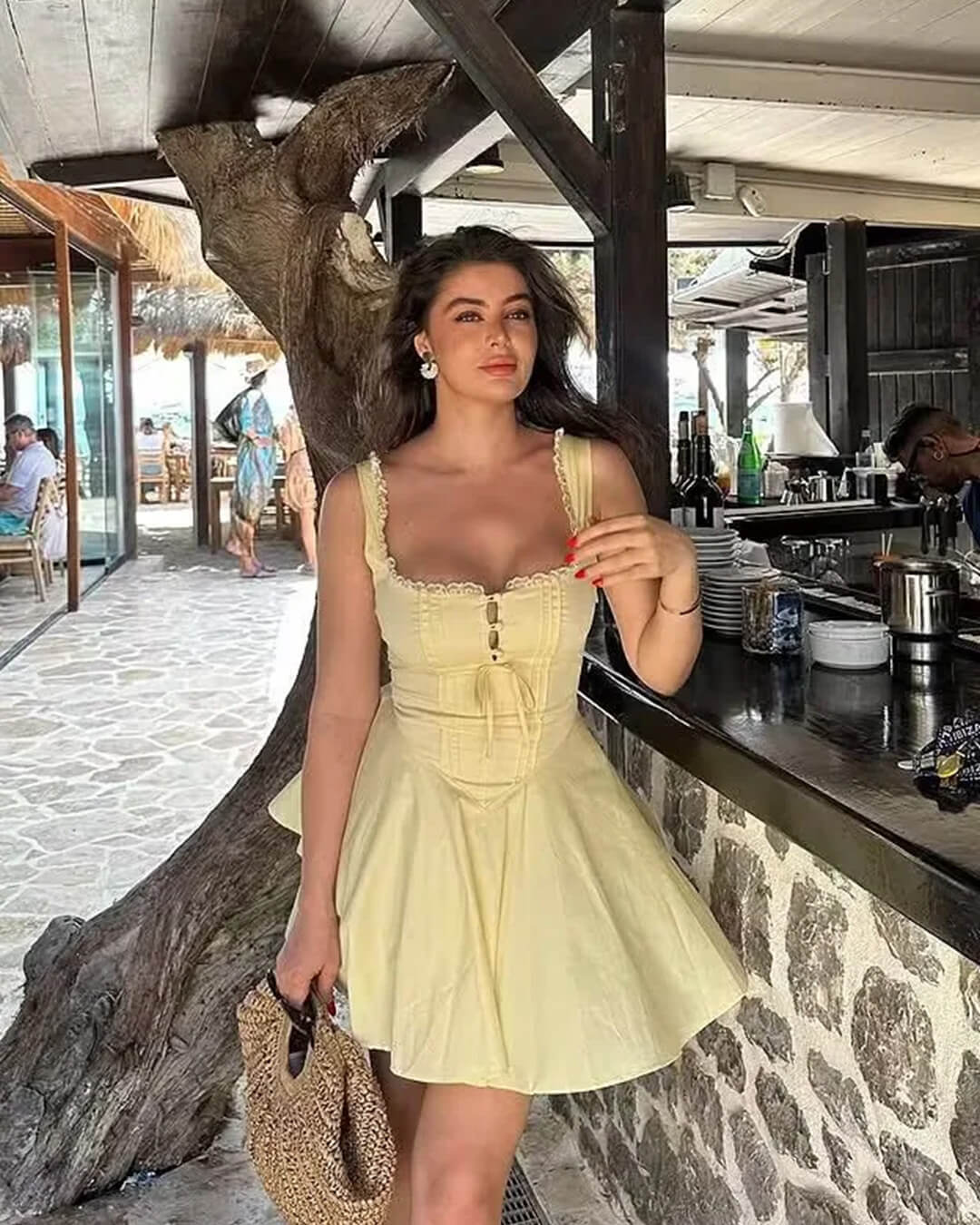 Francine mouwloze minijurk