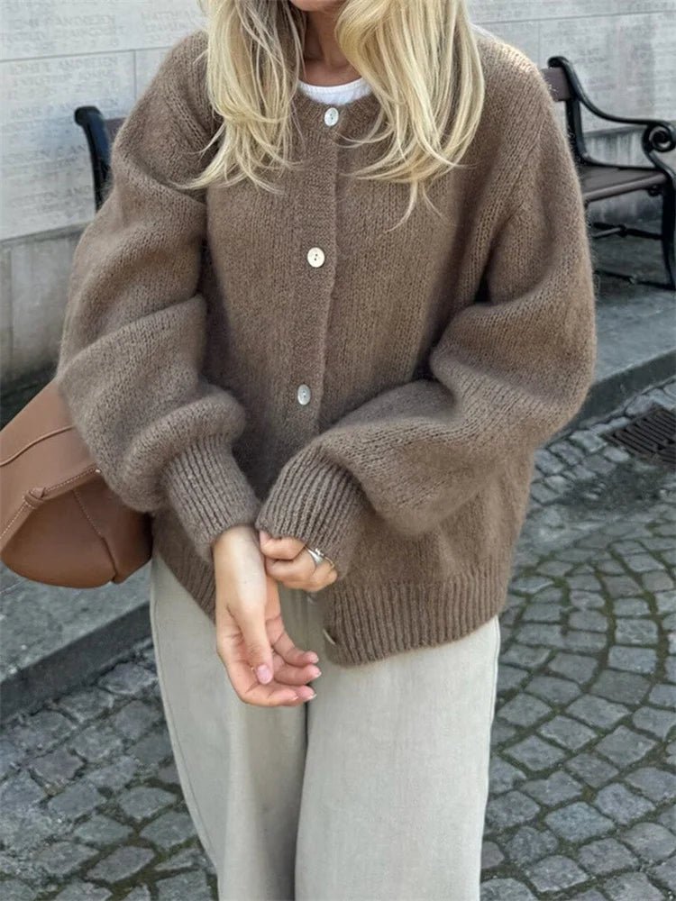 Freya pluizig gebreid vest