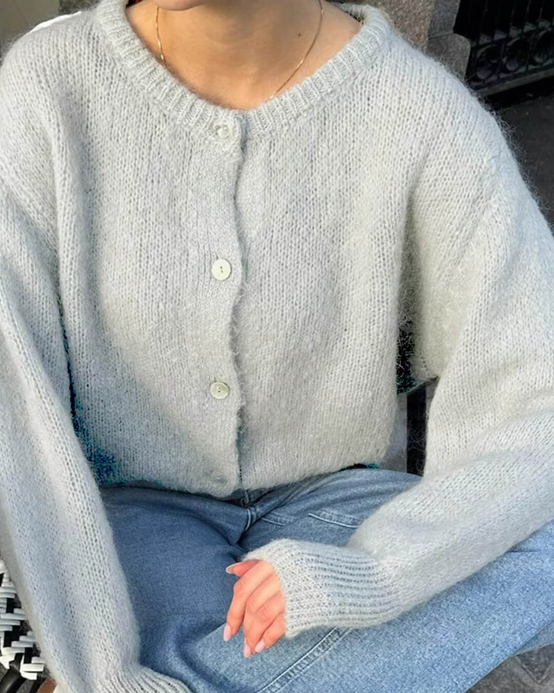 Freya pluizig gebreid vest